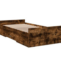 Bettgestell mit Schubladen Räuchereiche 90x200cm Holzwerkstoff