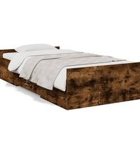Bettgestell mit Schubladen Räuchereiche 90x200cm Holzwerkstoff