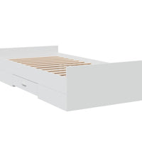 Bettgestell mit Schubladen Weiß 90x190 cm Holzwerkstoff