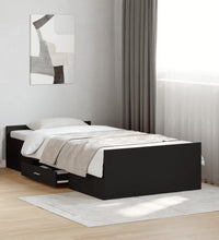 Bettgestell mit Schubladen Schwarz 90x190 cm Holzwerkstoff