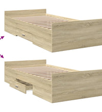 Bettgestell mit Schubladen Sonoma-Eiche 90x190 cm Holzwerkstoff