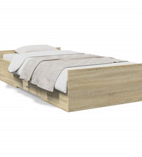 Bettgestell mit Schubladen Sonoma-Eiche 90x190 cm Holzwerkstoff