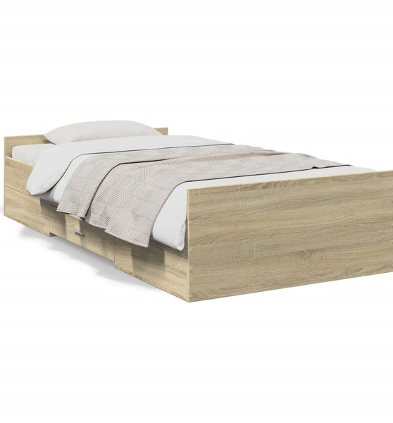 Bettgestell mit Schubladen Sonoma-Eiche 90x190 cm Holzwerkstoff