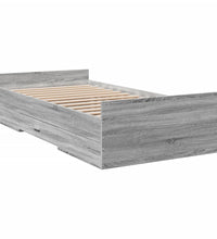 Bettgestell mit Schubladen Grau Sonoma 90x190 cm Holzwerkstoff