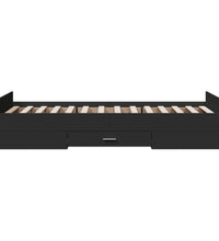 Bettgestell mit Schubladen Schwarz 75x190 cm Holzwerkstoff
