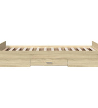 Bettgestell mit Schubladen Sonoma-Eiche 75x190 cm Holzwerkstoff
