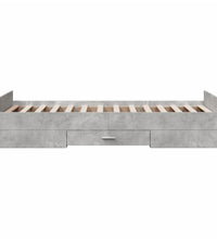 Bettgestell mit Schubladen Betongrau 75x190 cm Holzwerkstoff
