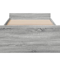 Bettgestell mit Schubladen Grau Sonoma 75x190 cm Holzwerkstoff