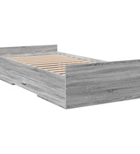 Bettgestell mit Schubladen Grau Sonoma 75x190 cm Holzwerkstoff