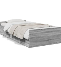 Bettgestell mit Schubladen Grau Sonoma 75x190 cm Holzwerkstoff