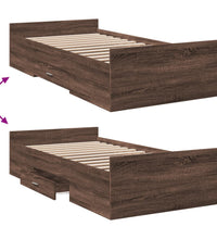 Bettgestell mit Schubladen Braun Eichen-Optik 75x190 cm