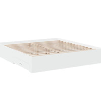Bettgestell mit Schubladen Weiß 200x200 cm Holzwerkstoff
