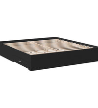 Bettgestell mit Schubladen Schwarz 200x200 cm Holzwerkstoff