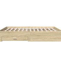 Bettgestell mit Schubladen Sonoma-Eiche 200x200cm Holzwerkstoff