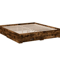 Bettgestell mit Schubladen Räuchereiche 200x200cm Holzwerkstoff