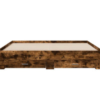 Bettgestell mit Schubladen Räuchereiche 200x200cm Holzwerkstoff