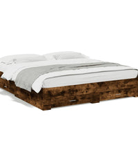 Bettgestell mit Schubladen Räuchereiche 200x200cm Holzwerkstoff