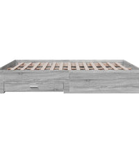 Bettgestell mit Schubladen Grau Sonoma 200x200cm Holzwerkstoff