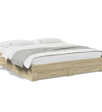 Bettgestell mit Schubladen Sonoma-Eiche 180x200cm Holzwerkstoff