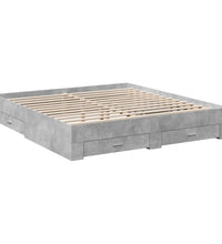 Bettgestell mit Schubladen Betongrau 180x200 cm Holzwerkstoff