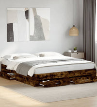 Bettgestell mit Schubladen Räuchereiche 180x200cm Holzwerkstoff