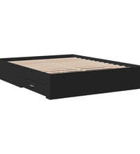 Bettgestell mit Schubladen Schwarz 160x200 cm Holzwerkstoff