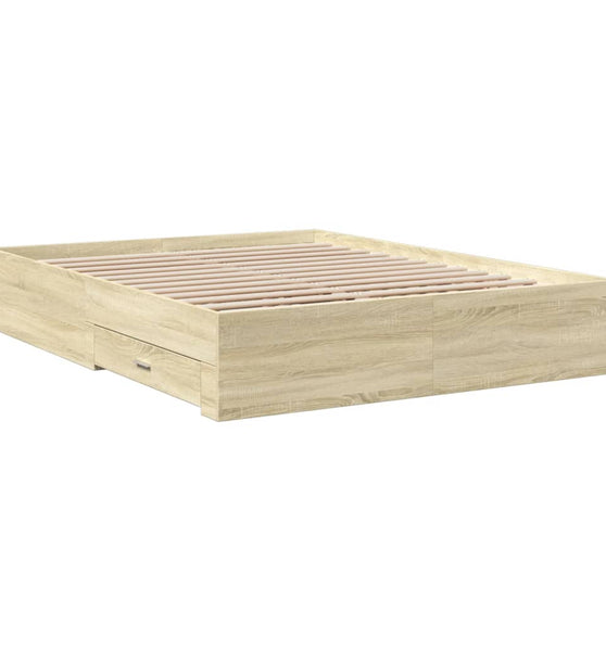 Bettgestell mit Schubladen Sonoma-Eiche 160x200cm Holzwerkstoff