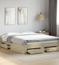 Bettgestell mit Schubladen Sonoma-Eiche 160x200cm Holzwerkstoff