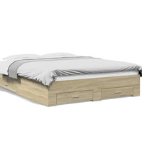 Bettgestell mit Schubladen Sonoma-Eiche 160x200cm Holzwerkstoff