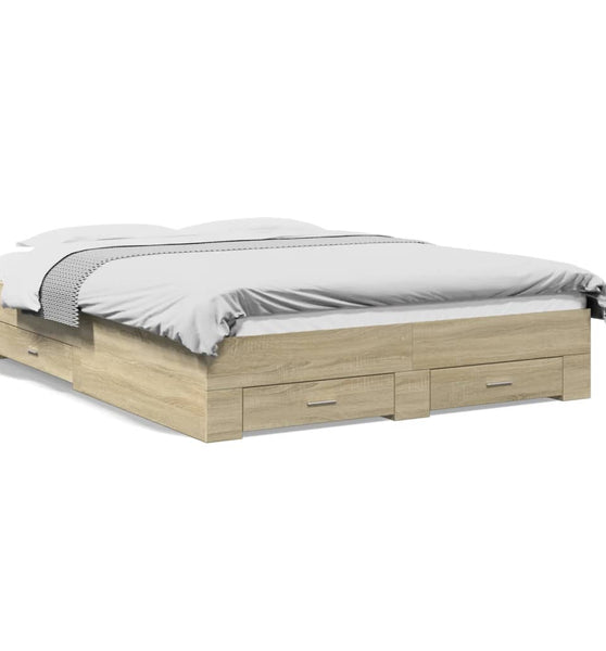 Bettgestell mit Schubladen Sonoma-Eiche 160x200cm Holzwerkstoff
