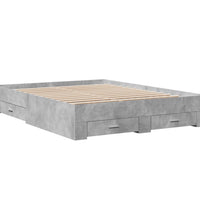 Bettgestell mit Schubladen Betongrau 160x200 cm Holzwerkstoff