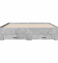 Bettgestell mit Schubladen Betongrau 160x200 cm Holzwerkstoff