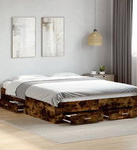 Bettgestell mit Schubladen Räuchereiche 160x200cm Holzwerkstoff