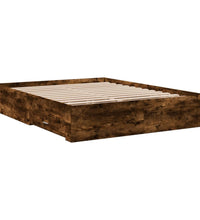 Bettgestell mit Schubladen Räuchereiche 160x200cm Holzwerkstoff