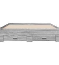 Bettgestell mit Schubladen Grau Sonoma 160x200 cm Holzwerkstoff