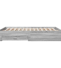 Bettgestell mit Schubladen Grau Sonoma 160x200 cm Holzwerkstoff