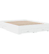 Bettgestell mit Schubladen Weiß 150x200 cm Holzwerkstoff