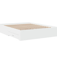 Bettgestell mit Schubladen Weiß 150x200 cm Holzwerkstoff
