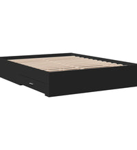Bettgestell mit Schubladen Schwarz 150x200 cm Holzwerkstoff