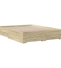 Bettgestell mit Schubladen Sonoma-Eiche 150x200cm Holzwerkstoff