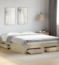 Bettgestell mit Schubladen Sonoma-Eiche 150x200cm Holzwerkstoff