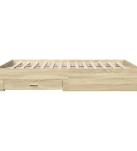 Bettgestell mit Schubladen Sonoma-Eiche 150x200cm Holzwerkstoff