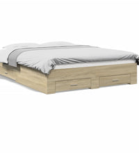 Bettgestell mit Schubladen Sonoma-Eiche 150x200cm Holzwerkstoff