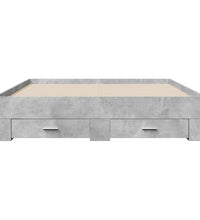 Bettgestell mit Schubladen Betongrau 150x200 cm Holzwerkstoff