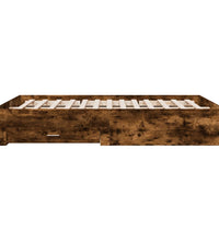 Bettgestell mit Schubladen Räuchereiche 150x200cm Holzwerkstoff