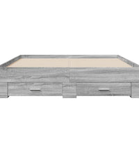 Bettgestell mit Schubladen Grau Sonoma 150x200 cm Holzwerkstoff