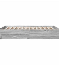 Bettgestell mit Schubladen Grau Sonoma 150x200 cm Holzwerkstoff