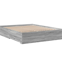 Bettgestell mit Schubladen Grau Sonoma 150x200 cm Holzwerkstoff