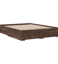 Bettgestell mit Schubladen Braun Eichen-Optik 150x200 cm