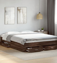 Bettgestell mit Schubladen Braun Eichen-Optik 150x200 cm